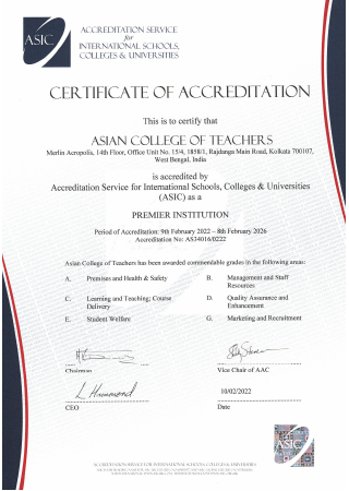 ASIC Certificate of Accreditation